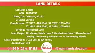Cheap Land &ndash; 5.50 Acres in Costilla County, CO!! Zero Financ