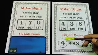 11-10-2022 MILAN NIGHT | MILAN SINGLE OPEN | SATTA MATKA | MILAN NlGHT CHART |MILAN NIGHT OPEN TODAY