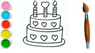 Cake drawing step by step for beginner | How to draw cake | Coloring & Painting | Kids Drawing |