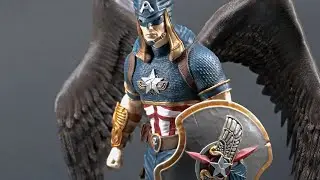 Painting Captain America statue imagined as an Egyptian God - Part 2