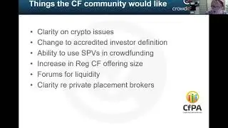 CfPA Lunch and Learn w/ Sara Hanks of CrowdCheck - Crowdfunding Regulations, Proposals, and Updates