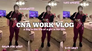 day in the life of a 20 year old CNA | 3-11 shift, sunday morning, life update, rushing? plus more.🎀