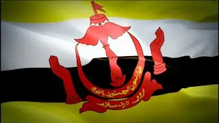 Brunei flag closeup 1080p Full HD 1920X1080 footage video waving in wind. Bruneian flag Full HD