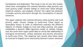 A Comparison of Impacts of Climate Change on Urban Poverty and Rural Poverty in the North West China