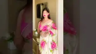 new saree rose flower print