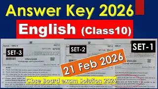 Set 1,2,3  english answer key class 10 / cbse board exam 2026 / english paper solution class 10