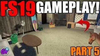 FARMING SIMULATOR 2019 GAMEPLAY | FS19 FIRST LOOK | HOUSE CLEANING | PART 5 | GARRETT PLAYS