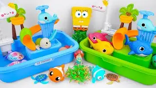 Satisfying With Unboxing Zuru Robo Swimming Pool With Slide Set ASMR🐊Review Toy (No Talking)