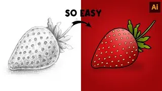 Adobe Illustrator Beginner Tutorial: How to Create a Vector strawberry from Sketch (HD)
