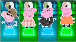 George Pig Vs Peppa Pig Vs Daddy Pig Vs Mummy Pig | Tiles Hop Edm Rush🎶