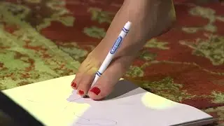 Christina Grimmie Takes the Foot Drawing Challenge | #AskArtist