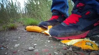 Old Well Worn Nike Air Max 90 food stomp, trample 2 zucchini / courgette