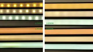 Klosz mleczny por&oacute;wnanie taśm LED COB vs 5050 + profil płytki vs głęboki