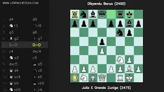 Defensa-Neo-Grunfeld: Julio E Granda Zuniga (2475) vs Dibyendu Barua (2400)