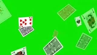 WHIRLWIND OF PLAYING CARDS GREEN SCREEN EFFECT