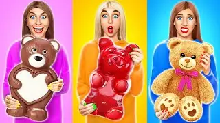 Desaf&iacute;o de Comida Gomosa, Comida Real vs Comida de Chocolate por Multi DO Challenge