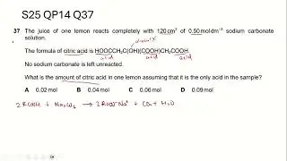 9701 S25 QP14 Q37 Cambridge International AS Level Chemistry 9701/14/M/J/25/Q37 Paper 14 Question 37