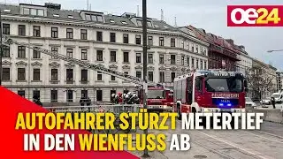 Autofahrer stürzt metertief in den Wienfluss ab