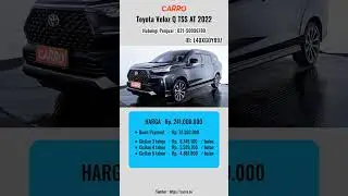 Harga Mobil Bekas Toyota Veloz Q TSS AT 2022 Hitam - Update Harga Mobil Bekas Mei 2025
