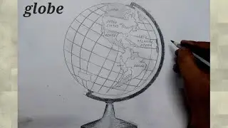 how to draw globe easy l how to draw globe with longitude and latitude
