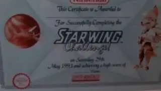 Starwing / Starfox Challenge Compertition Certificate Snes Super Nintendo