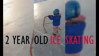 2 Year Old Toddler Ice Skating with VIC Lil Pro Skates, Hockey Life Skate Trainer