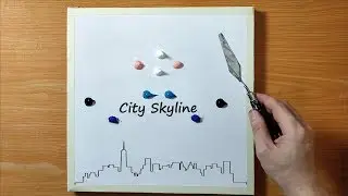 Easy Acrylic painting / Abstract / City Skyline / Relaxing Art