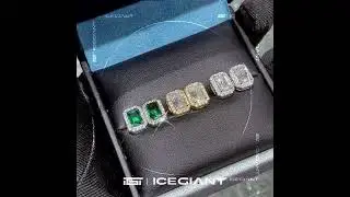 Moissanite Emerald Cut Halo Stud Earrings