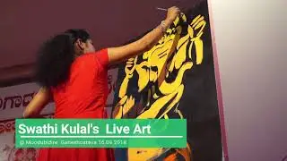 Swathi Kulal Live Art @  Moodubidire Ganeshostava 16.9.2018