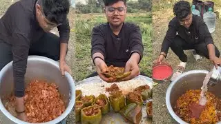 12KG shimla mirchi 7kg chicken badhiya Sa marination chicken karke  jabardast khana Banakar khaya✅