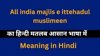All india majlis e ittehadul muslimeen meaning in Hindi/का अर्थ या मतलब क्या होता है.