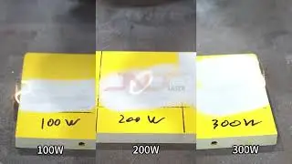 100/200/300w comparison - yellow wood board paint removal