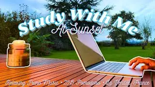 1 1/2 HOUR STUDY WITH ME | Relaxing Piano Music &bull; French Garden At Sunset &bull; Pomodoro 25/5
