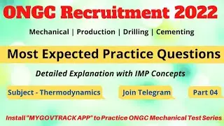 ONGC Mechanical JEA 2022 | Most Expected Questions | Part 4 | Thermodynamics | Mygovtrack