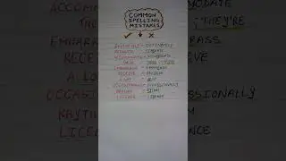 Common Spelling Mistakes  #english #englishclass #onlineeslteaching #grammar  #englishcourse