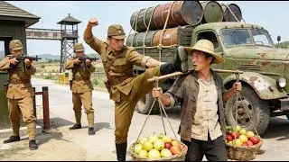 Japs kick a fruit farmer flying, enraging a passerby, who drives an oil truck and blows up their HQ!