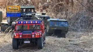 Scale RC : HG P415 Hummer H1 RED & BLACK with HG P806 Trailer