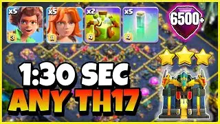 🔥The EASIEST 3 STAR Army !! TH17 Root Rider Valkyrie Attack Strategy !! TH17 Attack Strategy