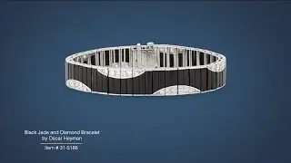 Black Jade and Diamond Bracelet by Oscar Heyman | M.S. Rau
