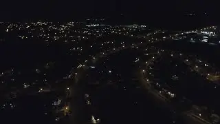 Nighttime Aerial View Of City  Stock Video