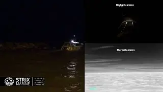 Strixmarine thermal imager night vision stabilized marine camera, Recorded in total darkness.