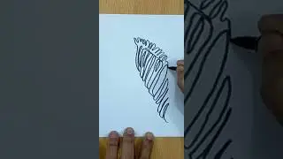 Zebra Head one line drawing #shorts