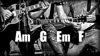 Am Hard Rock Metal Guitar Backing Track A Minor