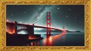 Gold Frame Vintage | Golden Gate Bridge U.S.A | Gold Frame TV Art |2 Hours of Art Screensaver for TV