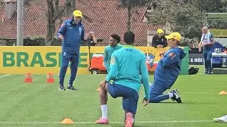 ÚLTIMO TREINO DA SELEÇÃO BRASILEIRA! CONVERSA DE ANCELOTTI COM OS JOGADORES! IMAGENS SEM CORTES!