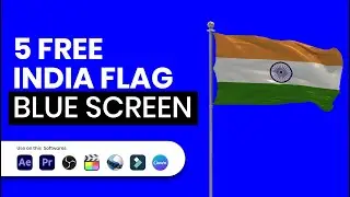 5 India Flag | Blue Screen | Green Screen | Chroma key | FREE