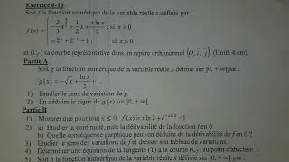 Exercice corrigé sur étude de fonction - Tle scientifique - Type BAC