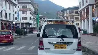 Busy street at Thimphu Bhutan