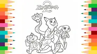 DISNEY Zootopia 2 Coloring Pages | How to Color Gary De'Snake, Nick Wilde, Judy Hopps and Friends