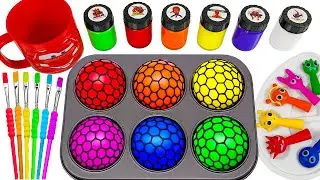 Satisfying Video I DIY How To Make Rainbow Sprunki Squishy Mesh Balls and Colorful Stress Toy ASMR
